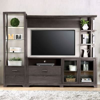 Tienen Entertainment Center in Gray Finish by Furniture of America - FOA-CM5900