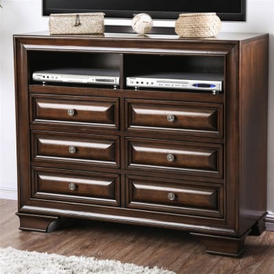 Brandt 41 Inch TV Console in Brown Cherry Finish by Furniture of America - FOA-CM7302CH-TV