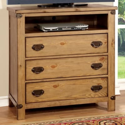 Pioneer 38 Inch TV Console in Weathered Elm Finish by Furniture of America - FOA-CM7449TV