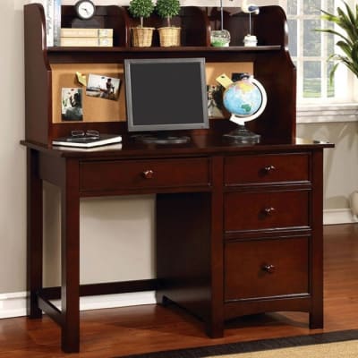 Omnus Executive Home Office Desk in Cherry Finish by Furniture of America - FOA-CM7905CH-DK