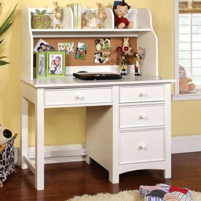 Omnus Executive Home Office Desk in White Finish by Furniture of America - FOA-CM7905WH-DK