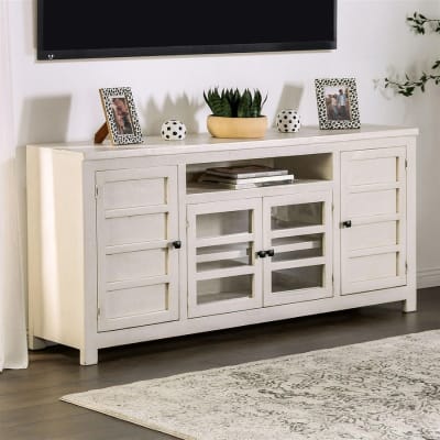 Tedra 70 Inch TV Console in Ivory Finish by Furniture of America - FOA-EM5009IV-TV
