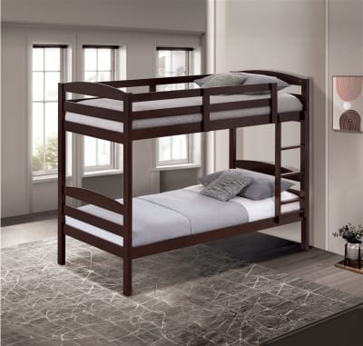 Finsbury Twin/Full Bunk Bed in Espresso Finish by Furniture of America - FOA-FM-BK110ES-T
