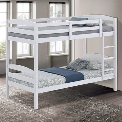 Finsbury Twin/Full Bunk Bed in White Finish by Furniture of America - FOA-FM-BK110WH-T