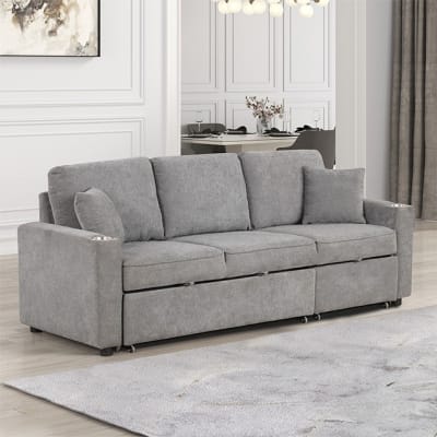 Kendal Sleeper Sectional Sofa in Gray Finish by Furniture of America - FOA-FM6965GY-SF-PK