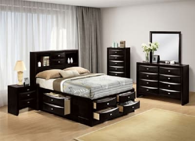 Zosimo 6 Piece Bedroom Set in Black Finish by Furniture of America - FOA-FM7210BK