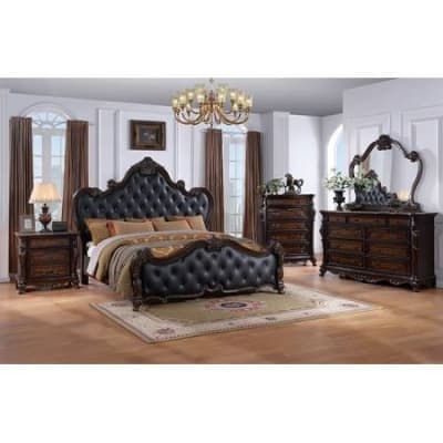 Cremona 6 Piece Bedroom Set in Dark Cherry Finish by Furniture of America - FOA-FM7637CH