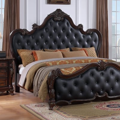 Cremona Traditional Bed in Dark Cherry Finish by Furniture of America - FOA-FM7637CH-B