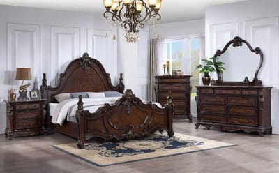 Francione 6 Piece Bedroom Set in Dark Cherry Finish by Furniture of America - FOA-FM7638CH