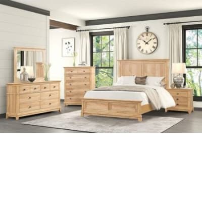 McHenry 6 Piece Bedroom Set in Natural Oak Finish by Furniture of America - FOA-FM7706NT