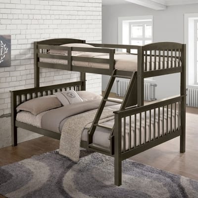 Brookings Twin/Full Bunk Bed in Gray Finish by Furniture of America - FOA-NX-BK001GY