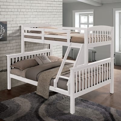 Brookings Twin/Full Bunk Bed in White Finish by Furniture of America - FOA-NX-BK001WH
