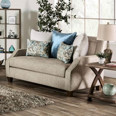 Catarina Love Seat in Beige/Teal Finish by Furniture of America - FOA-SM2287-LV