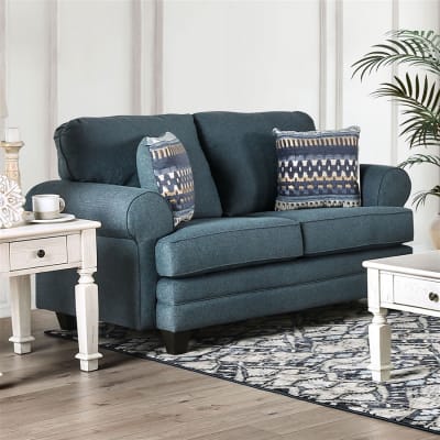 Aylmer Love Seat in Dark Teal by Furniture of America - FOA-SM4012-LV