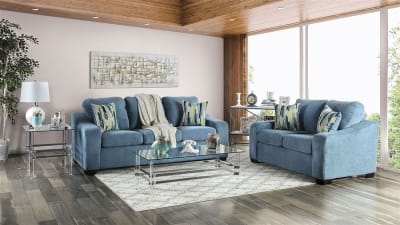 Kierra 2 Piece Sofa Set in Light Teal Finish by Furniture of America - FOA-SM4430