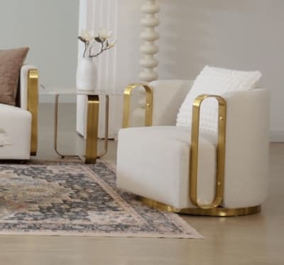 Chair in White and Gold Finish by Homey Design - HD-3156-C