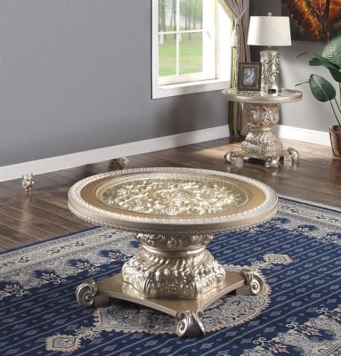 Champagne Finish 3 Piece Occasional Table Set by Homey Design - HD-328C-OT