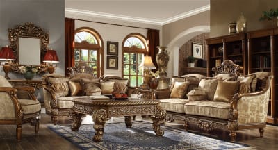 Traditional Lavish Finish 2 Piece Living Room Set by Homey Design - HD-610