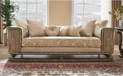 Loveseat in Antique Gold Finish by Homey Design - HD-9011-L