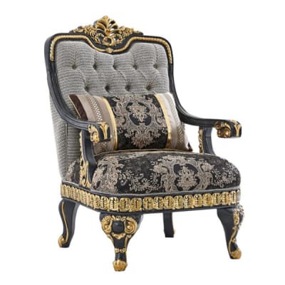 Chair in Classic Black and Gold&nbsp;Finish by Homey Design - HD-9012-C