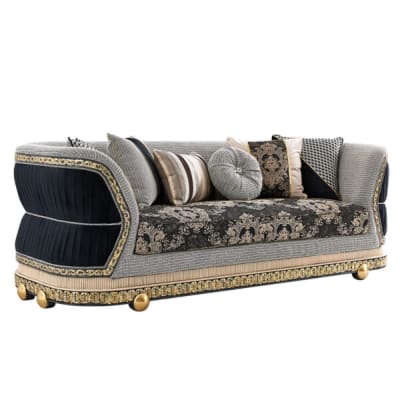 Sofa in Classic Black and Gold&nbsp;Finish by Homey Design - HD-9013-S