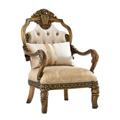 Chair in Classic Beige and Gold&nbsp;Finish by Homey Design - HD-9017-C