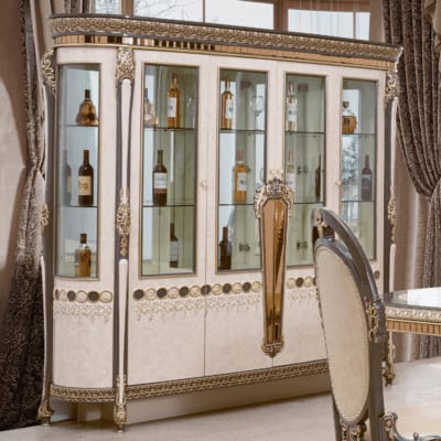 China Cabinet in Bronze and Pearl Finish by Homey Design - HD-9017-CB
