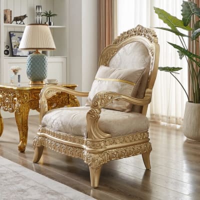 Upholstered Chair in Beige Finish by Homey Design - HD-9023-C