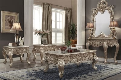 3 Piece Occasional Table Set in Champagne Finish by Homey Design - HD-998-CH