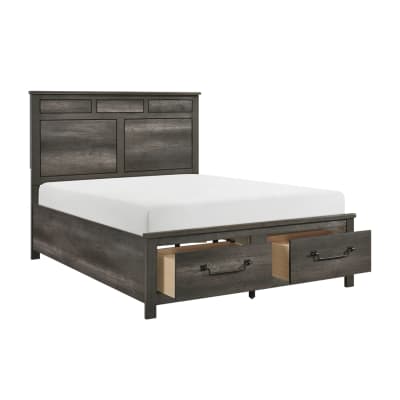 Lenior Queen Platform Storage Bed in Gray Finish by Home Elegance - HEL-1342-1