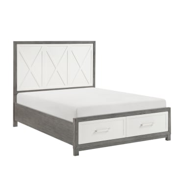 Rowan Twin Platform Bed in Ivory and Gray Finish by Home Elegance - HEL-1366T-1