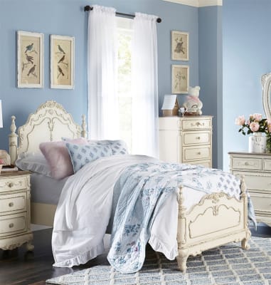 Cinderella Twin Bed in White Finish by Home Elegance - HEL-1386TNW-1