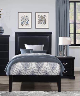 Seabright Twin Bed in Black Finish by Home Elegance - HEL-1519BKT-1