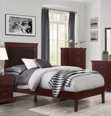 Seabright Twin Bed in Cherry Finish by Home Elegance - HEL-1519CHT-1