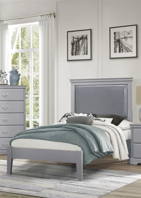 Seabright Twin Bed in Gray Finish by Home Elegance - HEL-1519GYT-1