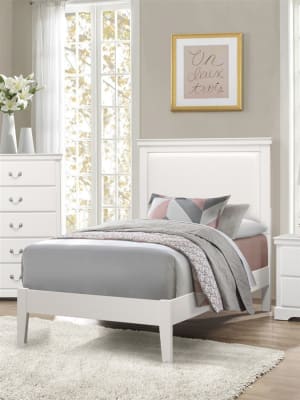 Seabright Twin Bed in White Finish by Home Elegance - HEL-1519WHT-1