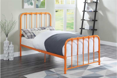 Bethany Twin Platform Bed in Orange Finish by Home Elegance - HEL-1571RNT-1