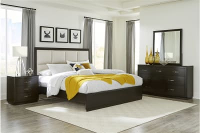 Hodgin 6 Piece Bedroom Set in Dark Charcoal Finish by Home Elegance - HEL-1575-1-4