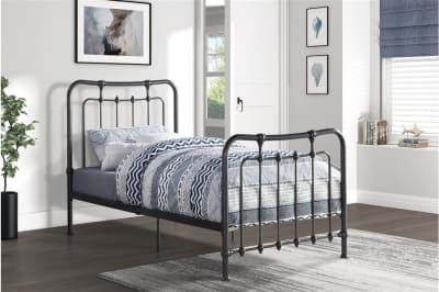 Engleside Twin Platform Bed in Gunmetal Finish by Home Elegance - HEL-1601T-1