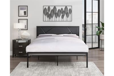Rhea Full Platform Bed in Gunmetal Finish by Home Elegance - HEL-1602BKF-1