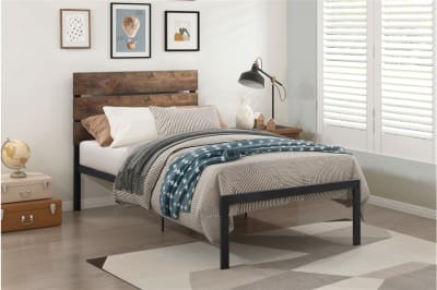 Marshall Twin Platform Bed in Black Metal Finish by Home Elegance - HEL-1611T-1