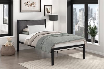 Samuel Twin Platform Bed in Black Finish by Home Elegance - HEL-1612T-1