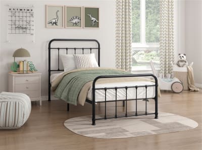 Fawn Twin Platform Bed in Black Finish by Home Elegance - HEL-1628T-1