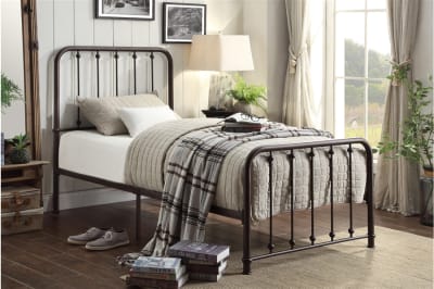 Larkspur Twin Platform Bed in Dark Bronze Finish by Home Elegance - HEL-1638T-1