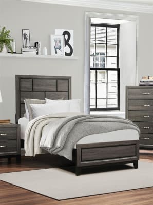 Davi Twin Bed in Gray Finish by Home Elegance - HEL-1645T-1