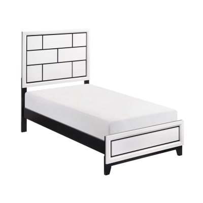 Davi Contemporary Twin Bed in White Finish by Home Elegance - HEL-1645WHT-1