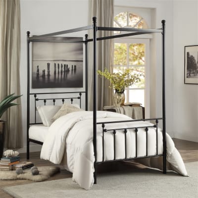 Chelone Twin Platform Bed in Black Finish by Home Elegance - HEL-1761T-1