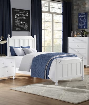 Wellsummer Twin Bed in White Finish by Home Elegance - HEL-1803WT-1