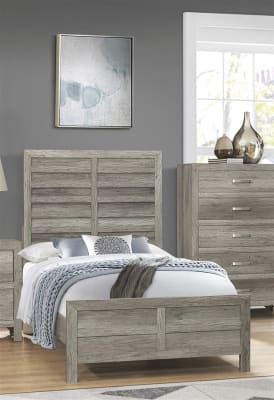 Mandan Twin Bed in Weathered Gray Finish by Home Elegance - HEL-1910GYT-1