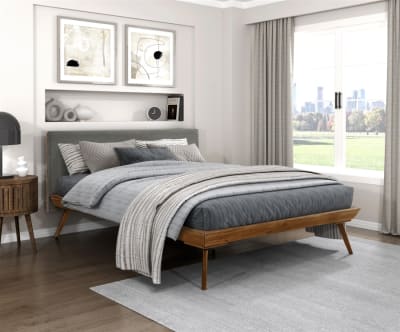 Wrenn Full Platform Bed in Chestnut Finish by Home Elegance - HEL-2315F-1